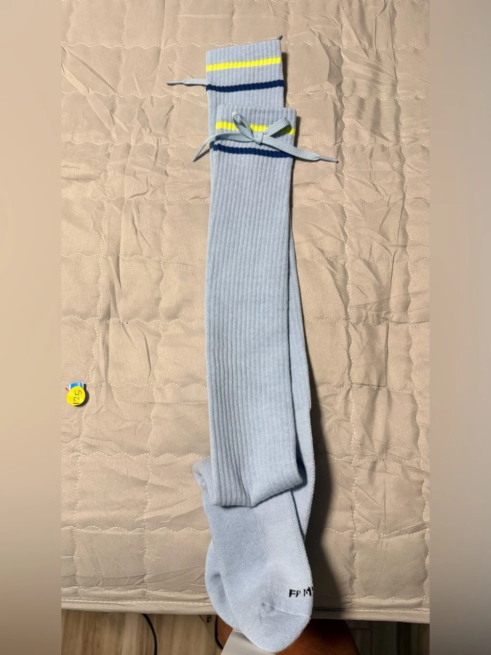 Free PeopleMovement Sky Blue Knee-High Bow Socks NWT
